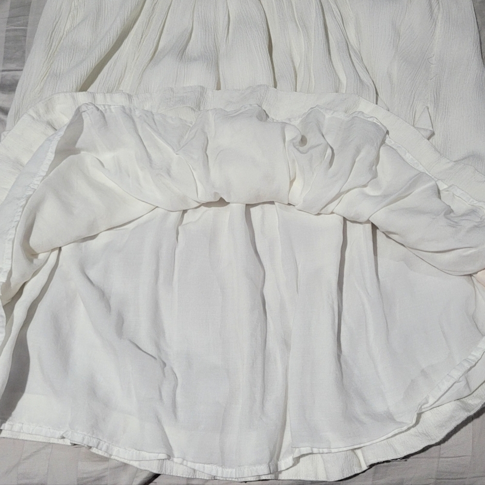 Free People Mia Embroidered Gauze Mini Dress White Boho Peasant Small - Picture 10 of 12